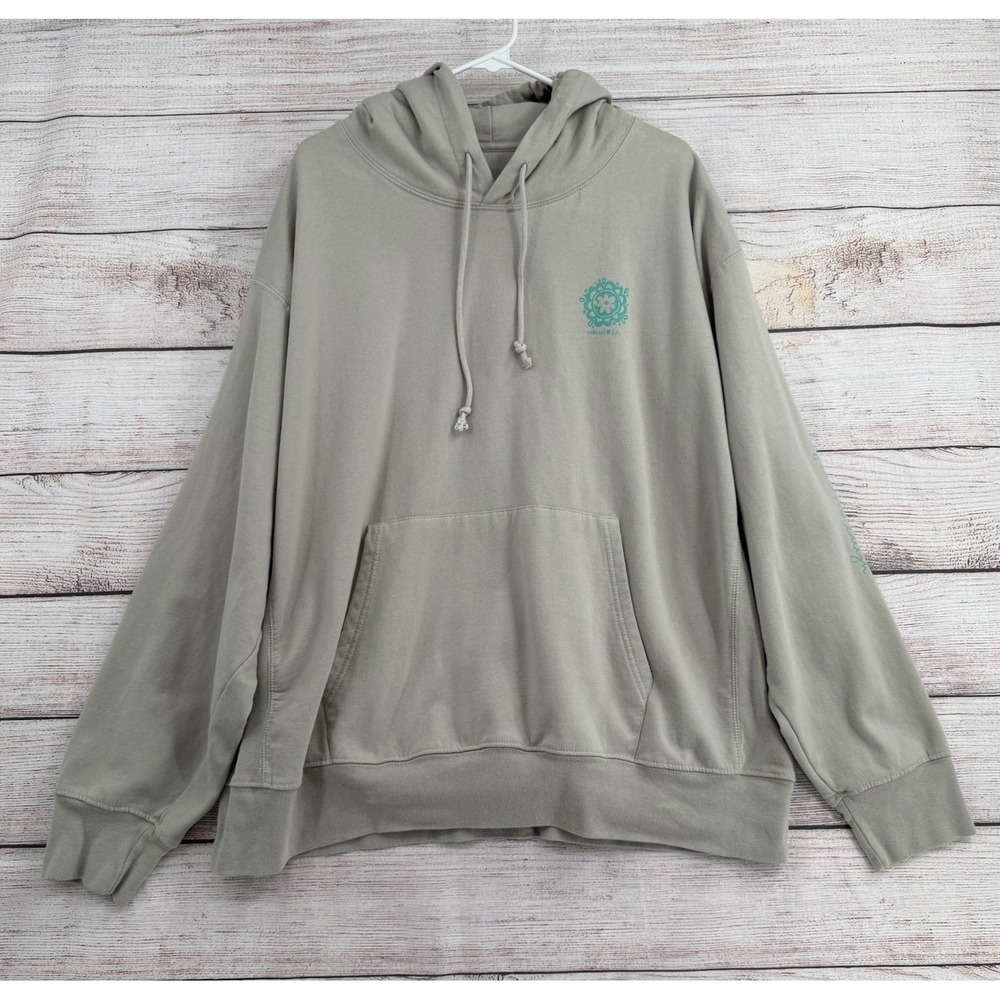Natural Life Hoodie Women XXL Sage Green Good Vibes Only Graphic Pullover - Picture 2 of 9